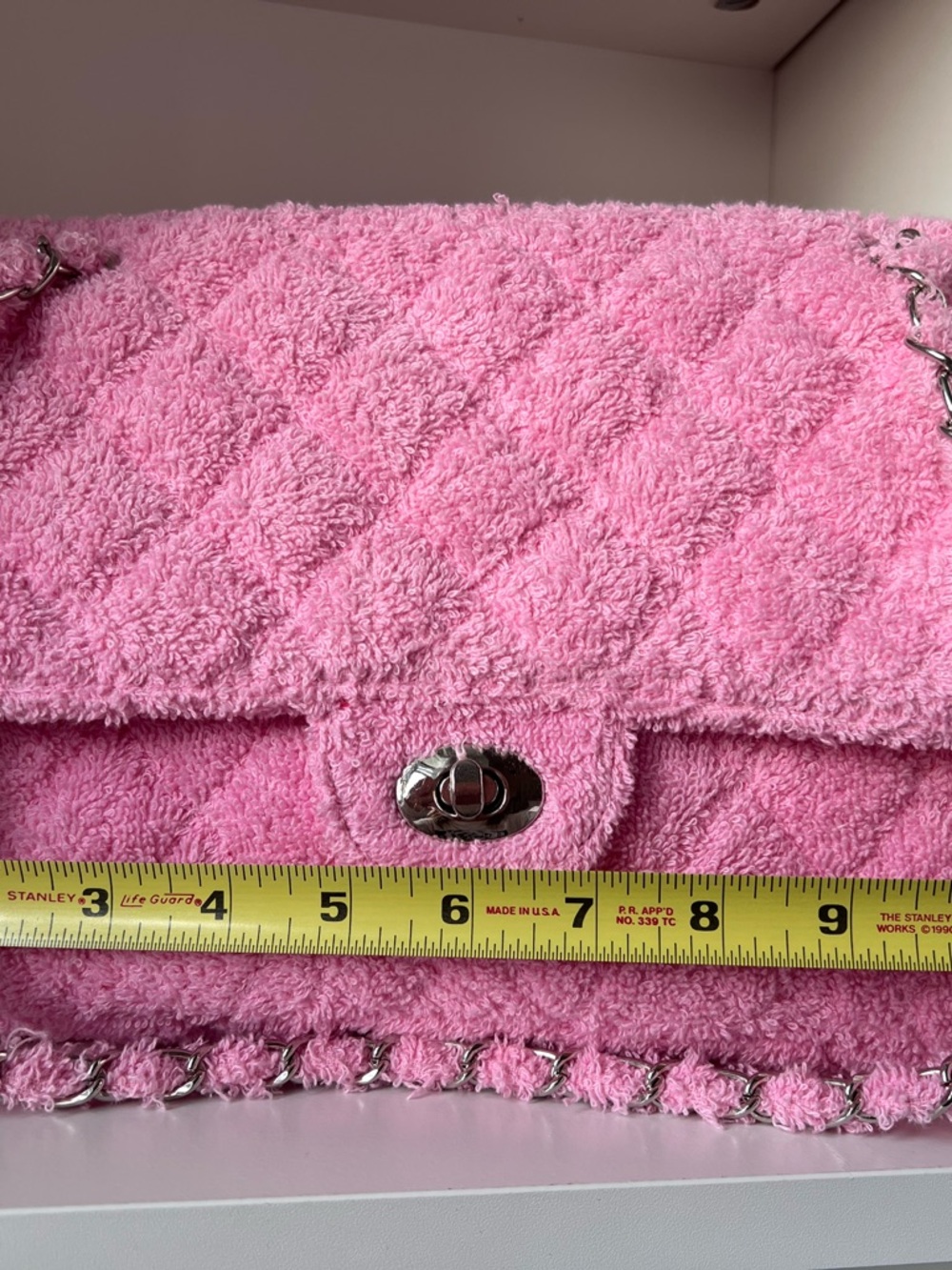 Murakchi - Terry Quilted Pink Shoulder Bag (hand-made in Morocco) 🇲🇦 - Picture 3 of 13